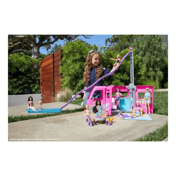 barbie camper lidl Barbie Dreamcamper RV with Slide and Accessories for Outdoor Adventure