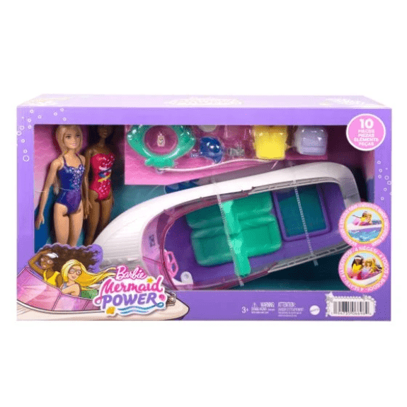 Barbie: Mermaid Power Boat and Dolls - Lennies Toys