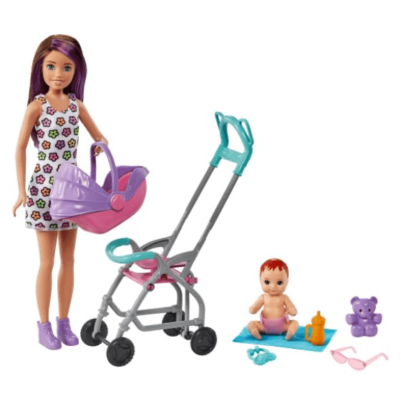 Barbie: Skipper Babysitters Brown Hair Doll & Playset - Lennies Toys