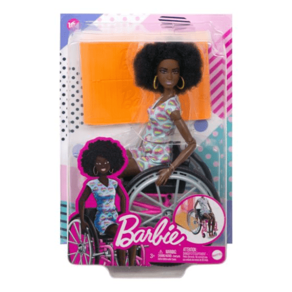 Barbie: Wheelchair Doll Black Hair - Lennies Toys