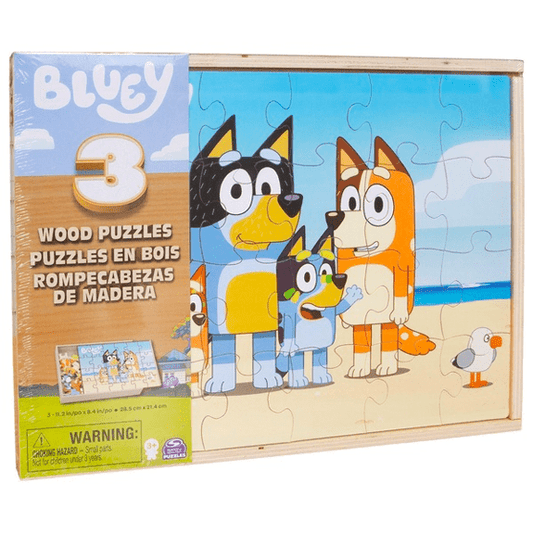 Bluey 24 Piece Wood Puzzles 3-Pack - Lennies Toys