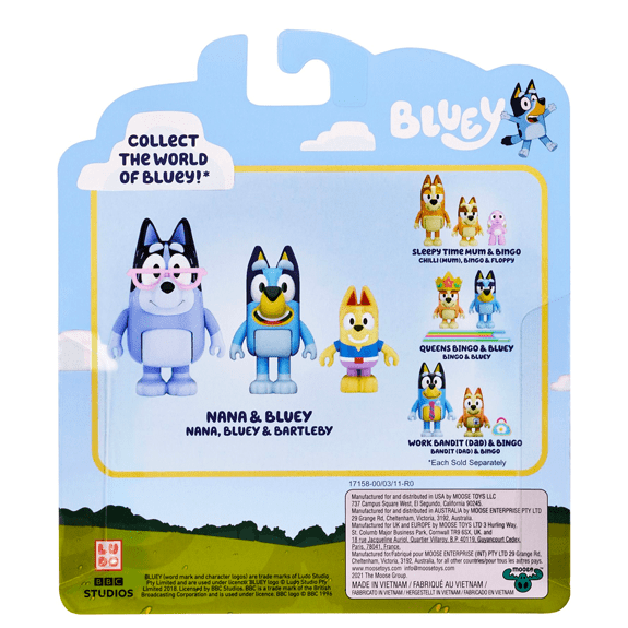 Bluey Figure 2 Pack Nana & Bluey - Lennies Toys