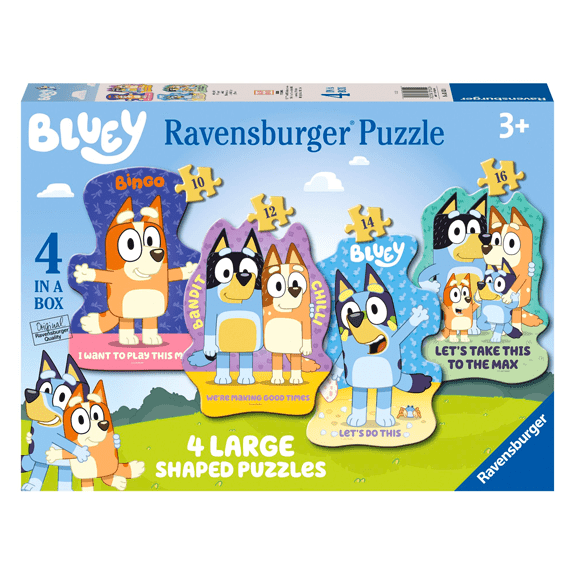 Bluey Figures Ravensburger Four In A Box Jigsaw Puzzle - Lennies Toys