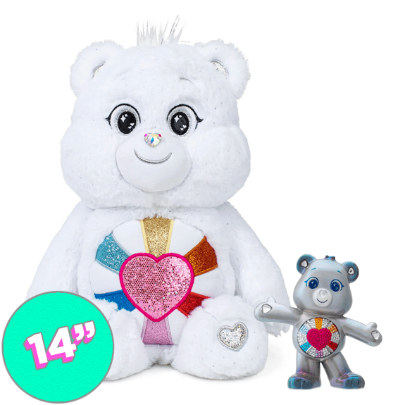 Care Bear 14 Inch Bean Plush-Collector Edition Bear- Hopeful Heart Bear - Lennies Toys