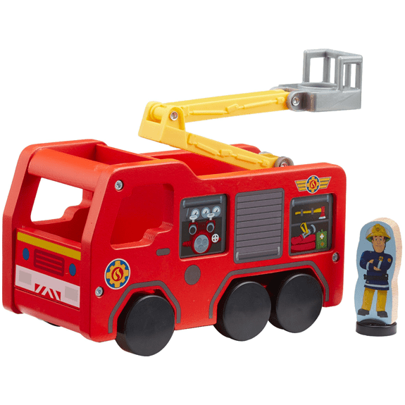 Fireman Sam Wooden Jupiter & Figure - Lennies Toys