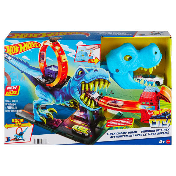 Hot Wheels City T-Rex Chomp Down Play Set - Lennies Toys