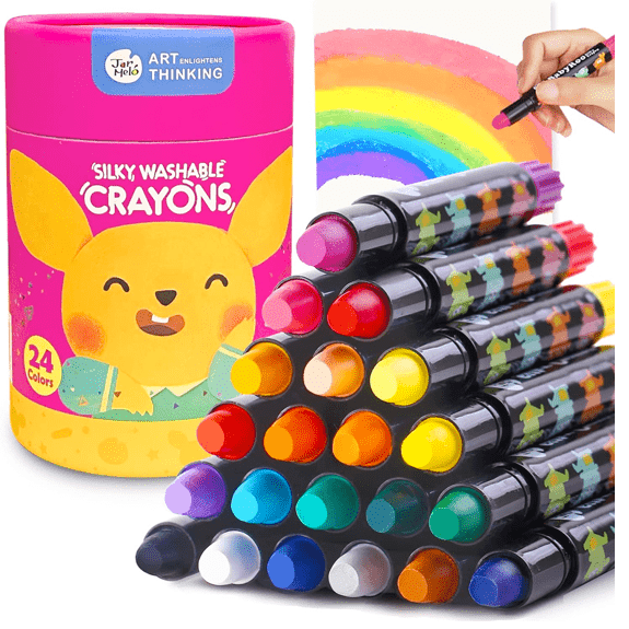 Jar Melo's Silky Washable Crayon - Baby Roo 24 Colours - Lennies Toys