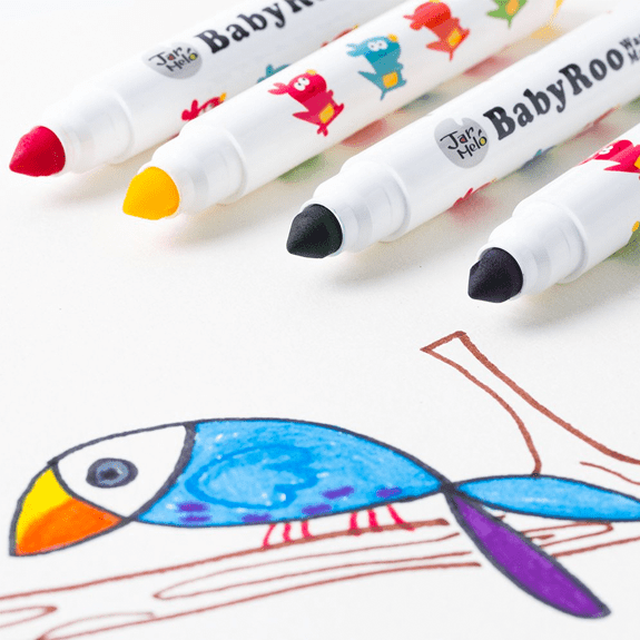 Jar Melo's Washable Markers - Baby Roo 12 Colours - Lennies Toys