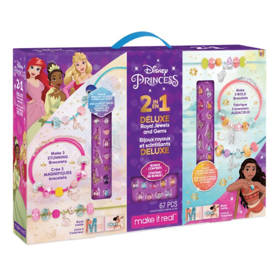 Make it Real: 2 in 1 Disney Princess and Moana Royal Jewels & Gems - Lennies Toys