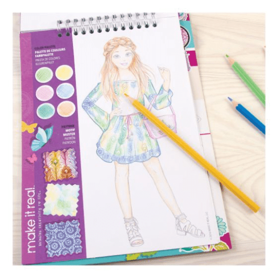 Make it Real: Fashion Design Sketchbook Blooming Creativity - Lennies Toys