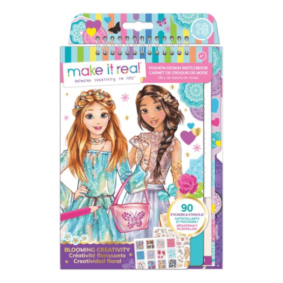 Make it Real: Fashion Design Sketchbook Blooming Creativity - Lennies Toys
