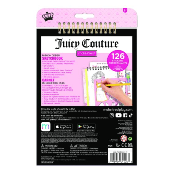 Make it Real: Juicy Couture Fashion Sketchbook - Lennies Toys