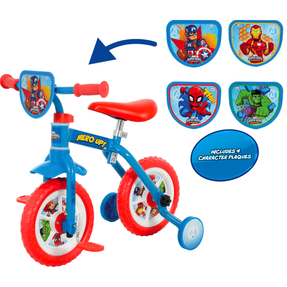 Marvel Superhero Adventures 2 in 1 Switch It Multi Character 10" Bike - Lennies Toys