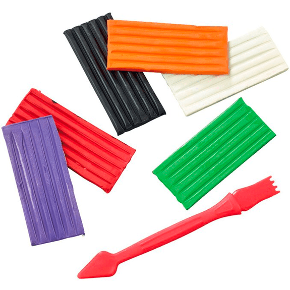 Plasticine Basix 6 colour assortment pack - Lennies Toys