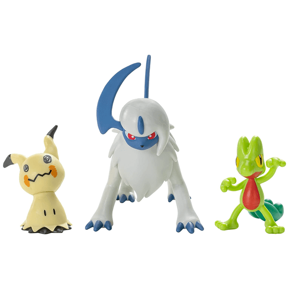 Pokemon Battle Figure 3 Pack: Treecko, Mimikyu, Absol - Lennies Toys