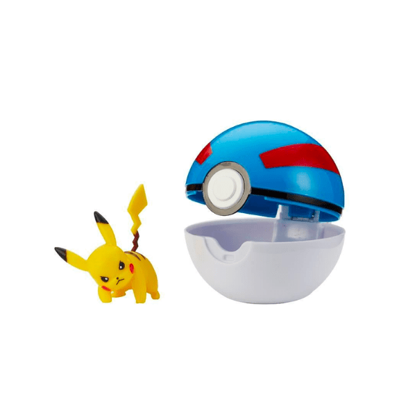 Pokemon Clip 'N' Go Poké Ball: Pikachu & Great Ball - Lennies Toys