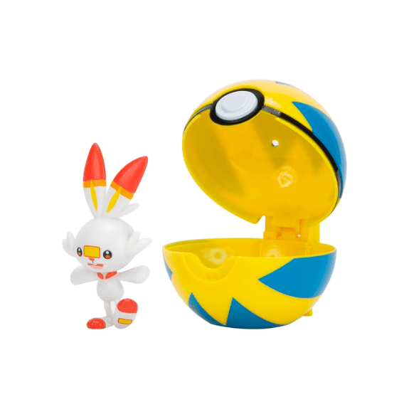 Pokemon Clip 'N' Go Poké Ball: Scorbunny & Quick Ball - Lennies Toys