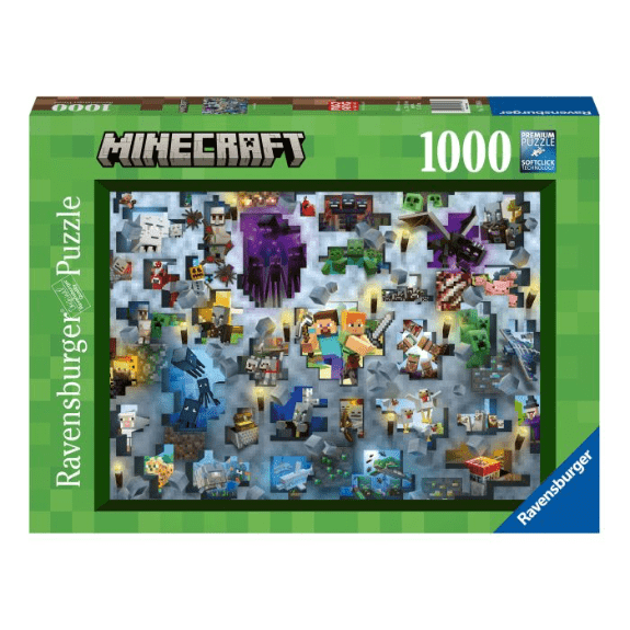 Ravensburger 1000 Piece Puzzle: Challenge - Minecraft Mobs - Lennies Toys