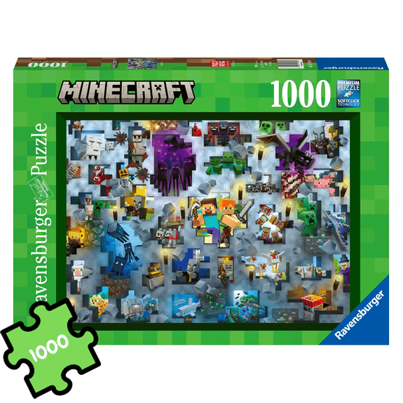 Ravensburger 1000 Piece Puzzle: Challenge - Minecraft Mobs - Lennies Toys