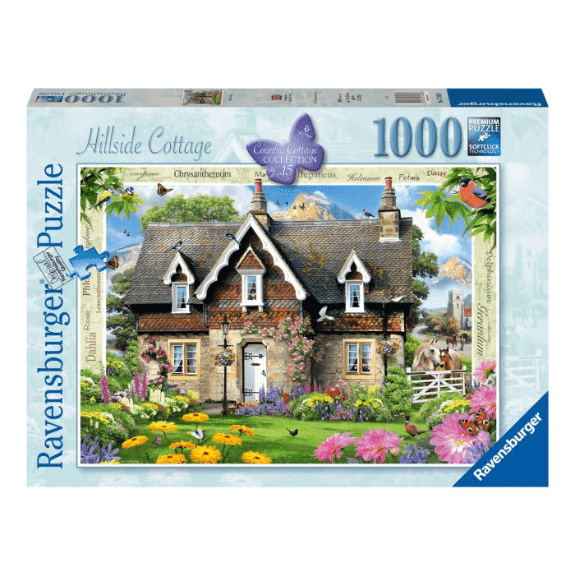 Ravensburger 1000 Piece Puzzle: Country Cottage Collection No.15 Hillside Cottage - Lennies Toys