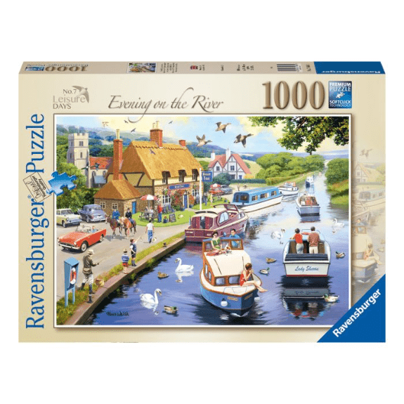 Ravensburger 1000 Piece Puzzle: Leisure Days No.7 Evening on the River - Lennies Toys