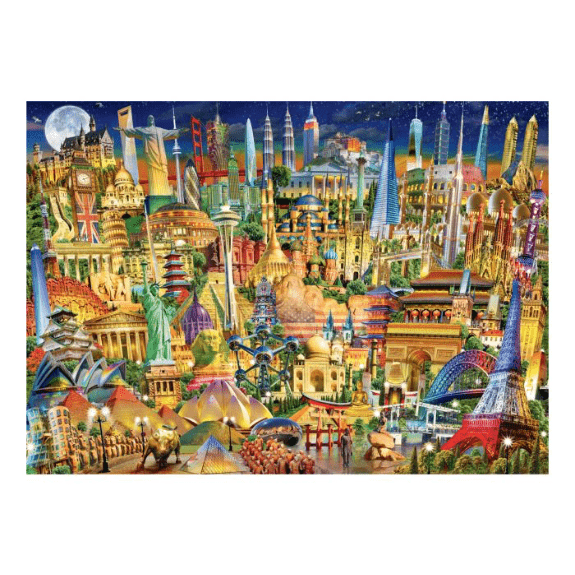 Ravensburger 1000 Piece Puzzle: World Landmarks at Night - Lennies Toys