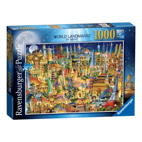 Ravensburger 1000 Piece Puzzle: World Landmarks at Night - Lennies Toys