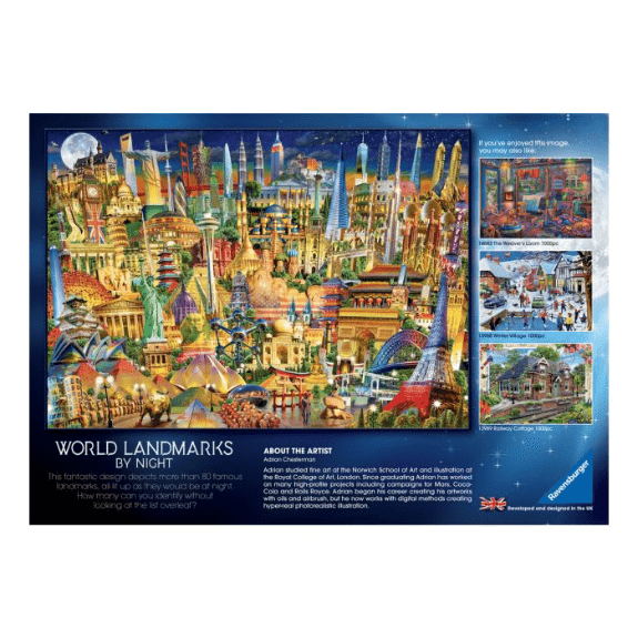 Ravensburger 1000 Piece Puzzle: World Landmarks at Night - Lennies Toys