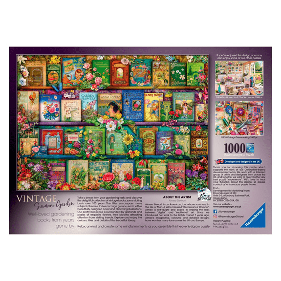 Ravensburger 1000 Piece Jigsaw Puzzle: Aimee Stewart Vintage Summer Garden - Lennies Toys