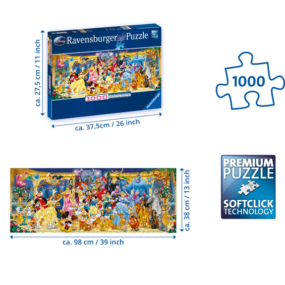 Ravensburger 1000 Piece Jigsaw Puzzle: Disney Panoramic - Lennies Toys