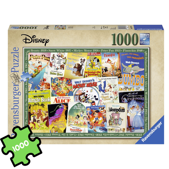 Ravensburger 1000 Piece Jigsaw Puzzle: Disney Vintage Movie Posters - Lennies Toys