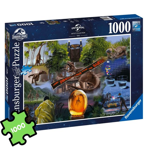Ravensburger 1000 Piece Jigsaw Puzzle: Jurassic Park Movie Poster - Lennies Toys