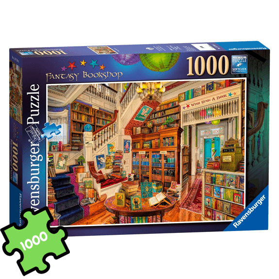 Ravensburger 1000 Piece Jigsaw Puzzle: The Fantasy Bookshop - Lennies Toys