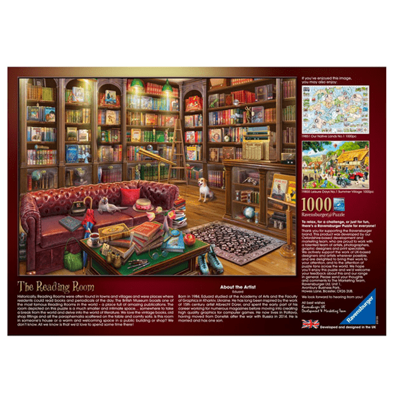 Ravensburger 1000 Piece Jigsaw Puzzle: The Reading Room - Lennies Toys