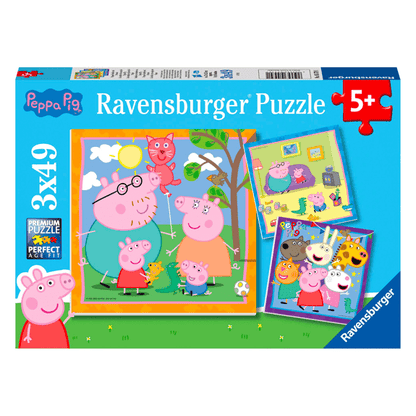 Ravensburger 3x 49 Piece Jigsaw Puzzles: Peppa Pig - Lennies Toys