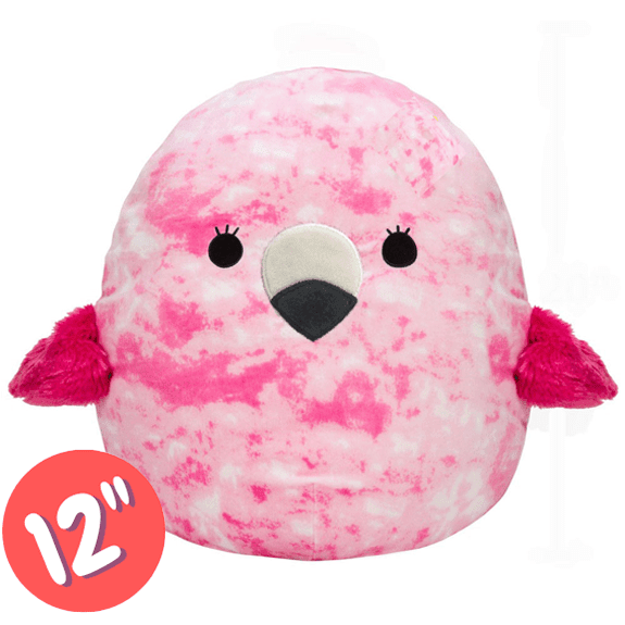 Squishmallow Kellytoy Plush 12" Cookie The Colourful Pink Flamingo - Lennies Toys