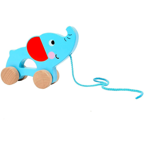 Tooky Toy's Wooden Pull Along Elephant - Lennies Toys