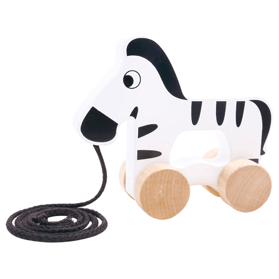 Tooky Toy's Wooden Pull Along Zebra - Lennies Toys