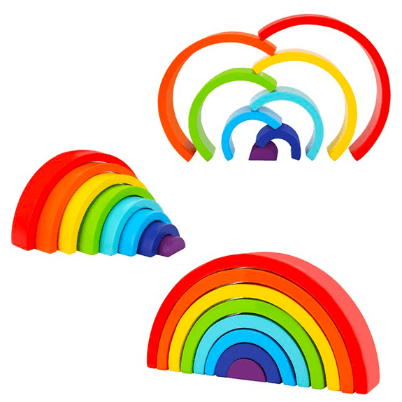 Tooky Toy's Wooden Rainbow Stacker - Lennies Toys