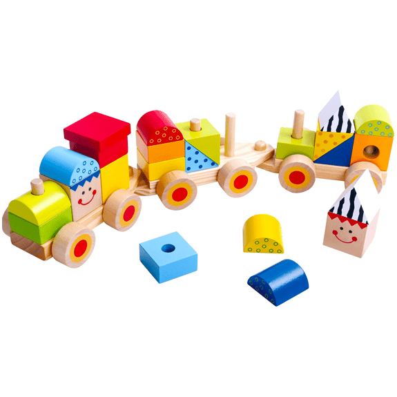 Tooky Toy's Wooden Stacking Train - Lennies Toys