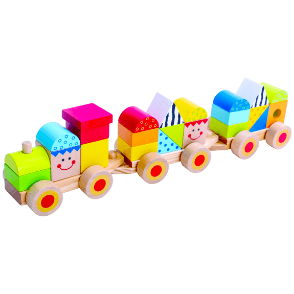Tooky Toy's Wooden Stacking Train - Lennies Toys