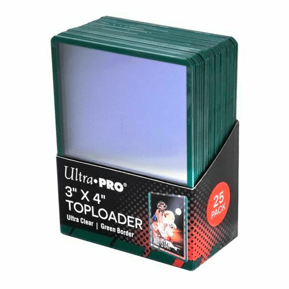 Ultra Pro - 3 x 4 Inch Green Border Toploader 25 Pack - Lennies Toys