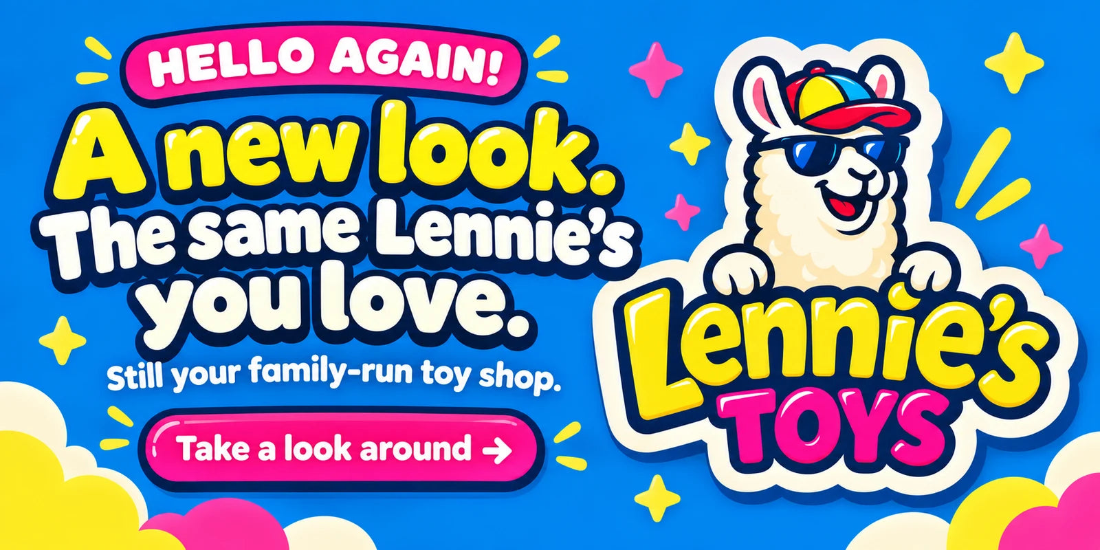 Hello again! A new look. The same Lennie’s you love. Still your family-run toy shop. Take a look around and shop all toys.